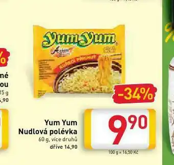 Billa Yum yum polévka nabídka