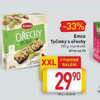 Billa Emco tyčinky s ořechy nabídka