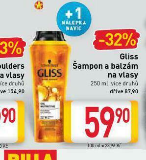 Billa Gliss šampon nabídka