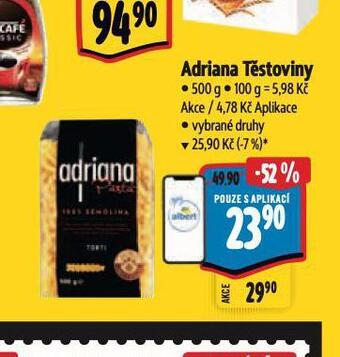Albert Adriana těstoviny nabídka