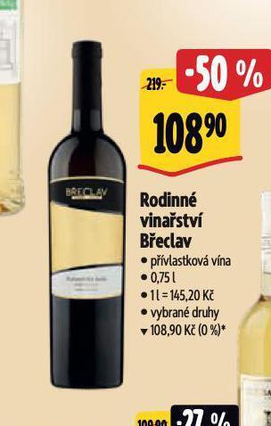 Albert Rodinné vinařství břeclav nabídka