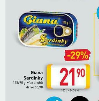 Billa Giana sardinky nabídka