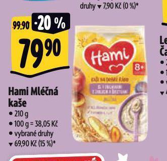 Albert Hami mléčná kaše nabídka