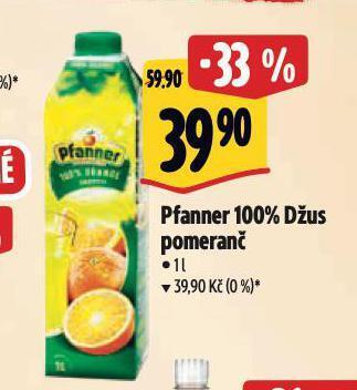 Albert Pfanner 100% džus nabídka