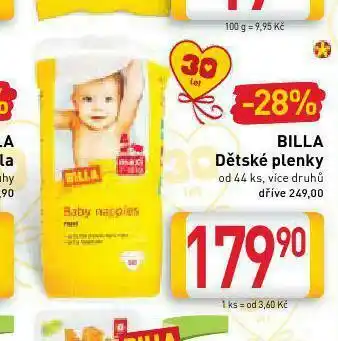 Billa Dětské plenky nabídka