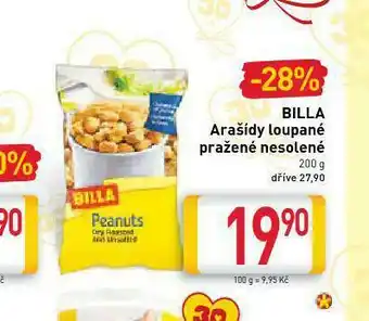 Billa Arašídy loupané pražené nesolené nabídka