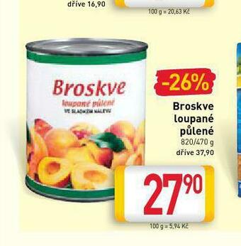 Billa Broskve loupané půlené nabídka