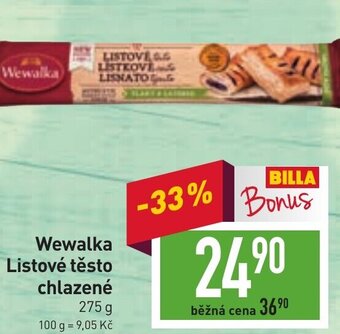 Billa Wewalka Listové těsto chlazené nabídka