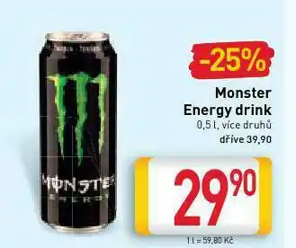 Billa Monster energetický nápoj nabídka