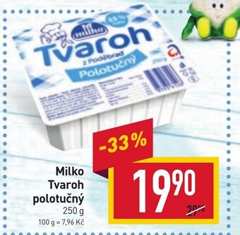 Billa Milko Tvaroh polotučný nabídka