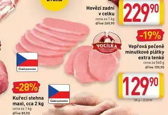 Billa Vepřová pečeně minutkové plátky nabídka
