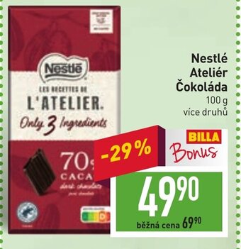 Billa Nestlé Ateliér Čokoláda nabídka