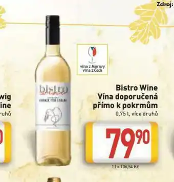 Billa Bistro wine nabídka
