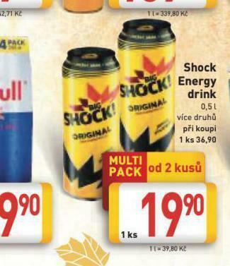 Billa Big shock energy drink nabídka