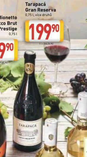 Billa Tarapacá gran reserva nabídka