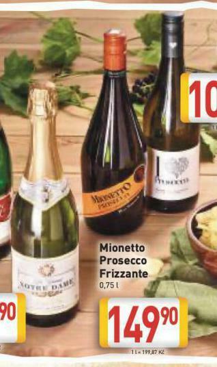 Billa Mionetto prosecco frizzante nabídka
