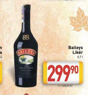 Billa Baileys likér nabídka