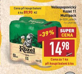 Billa Pivo velkopopovický kozel nabídka