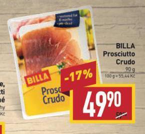 Billa Prosciutto crudo nabídka