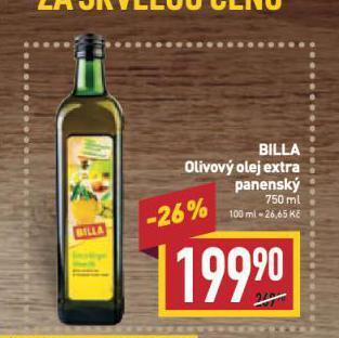 Billa Olivový olej extra panenský nabídka
