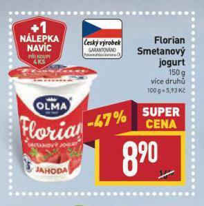 Billa Florian jogurt nabídka