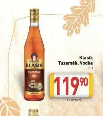 Billa Klasik tuzemák, vodka nabídka