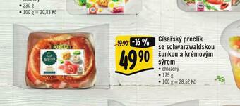 Albert Fresh bistro císařský preclík se schwarzwaldskou šunkou a krémovým sýrem nabídka