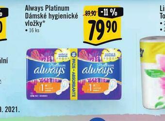 Albert Always platinum dámské hygienické vložky nabídka