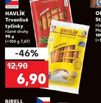 Kaufland Havlík trvanlivé tyčinky nabídka
