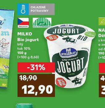 Kaufland Milko bio jogurt nabídka