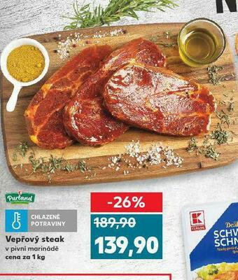 Kaufland Vepřový steak v pivní marinádě nabídka
