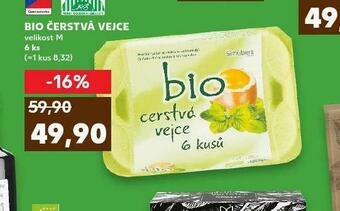 Kaufland Bio čerstvá vejce m 6 ks nabídka