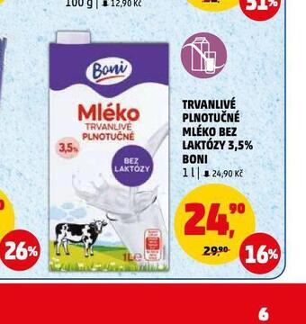 Penny Market Trvanlivé mléko 3,5% bez laktózy nabídka