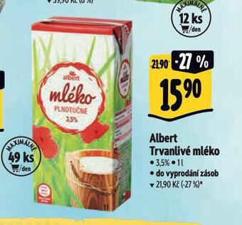 Albert Trvanlivé mléko nabídka