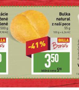 Billa Bulka natural nabídka