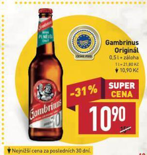 Billa Pivo gambrinus nabídka