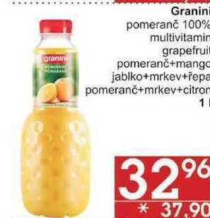 Jip Granini pomeranč 100%, 1 l nabídka