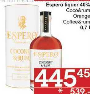 Jip Espero liquer 40% coco&rum, 0,7 l nabídka