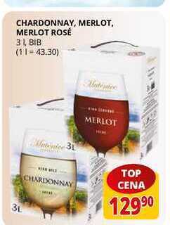 Chardonnay, merlot, merlot rosé 3l, bib