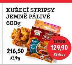 RABBIT řeznictví Kuřecí stripsy jemně pálivé 600g nabídka