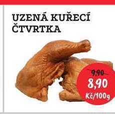 RABBIT řeznictví Uzená kuřecí čtvrtka 100g nabídka