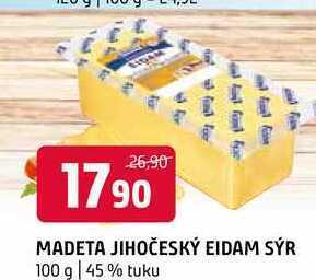Terno Madeta jihočeský eidam sýr 100 g nabídka