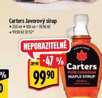 Albert Carters javorový sirup 250 ml nabídka