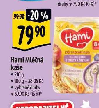 Albert Hami mléčná kaše • 210 g nabídka