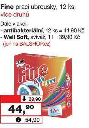 Barvy a laky drogerie Fine prací ubrousky, 12 ks nabídka
