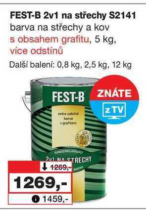 Barvy a laky drogerie Fest-b 2v1 na střechy s2141 barva na střechy a kov s obsahem grafitu, 5 kg nabídka