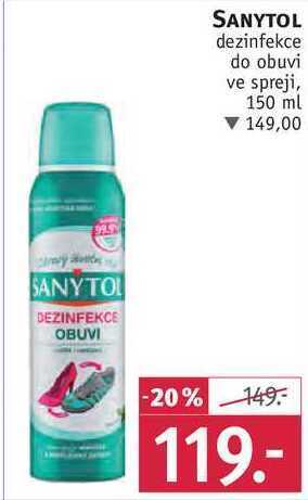 Rossmann Sanytol dezinfekce do obuvi ve spreji, 150 ml nabídka