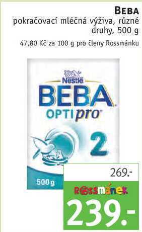 Rossmann Beba pokračovací mléčná výživa, 500 g nabídka