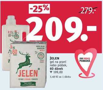 Rossmann Jelen gel na praní nebo prášek, 60 dávek nabídka