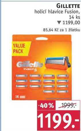 Rossmann Gillette holicí hlavice fusion, 14 ks nabídka